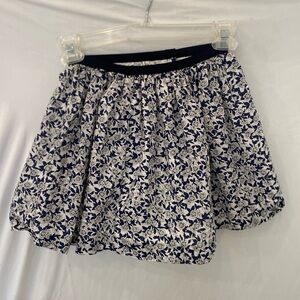 Jacadi Paris Girls Floral block print Twirl Mini Skirt in Blue White Size 8 A